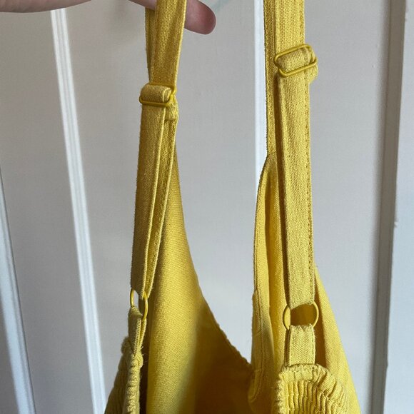Yellow linen midi sundress with adjustable straps XL - Picture 8 of 8